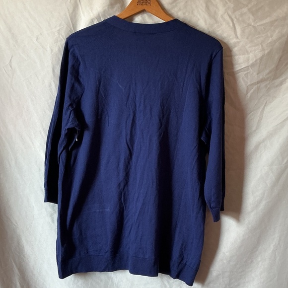 NWOT Lauren Ralph Lauren blue cardigan sweater 3/4 sleeves size 2X. - Picture 2 of 5